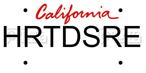 HRTDSRE California License Plate