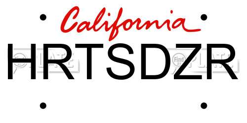 HRTSDZR California License Plate