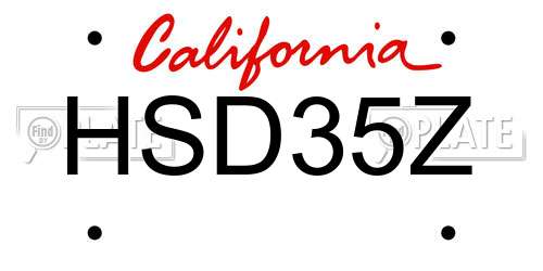 HSD35Z California License Plate