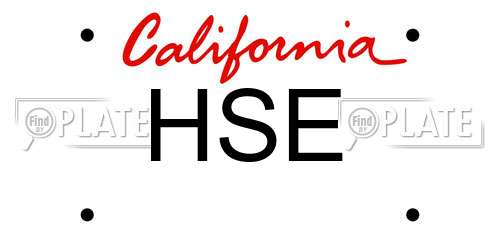 HSE California License Plate