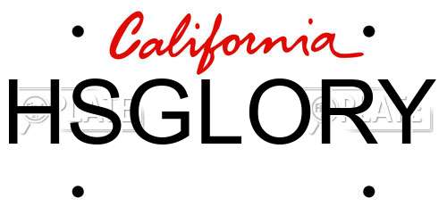 HSGLORY California License Plate