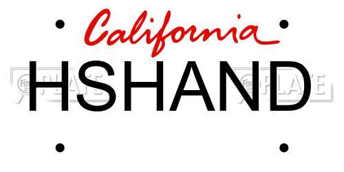 HSHAND California License Plate