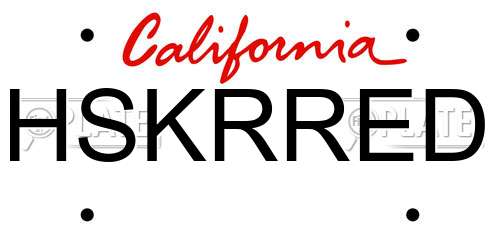 HSKRRED California License Plate