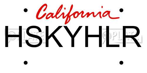 HSKYHLR California License Plate