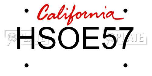 HSOE57 California License Plate