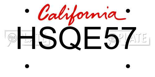 HSQE57 California License Plate