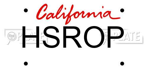HSROP California License Plate