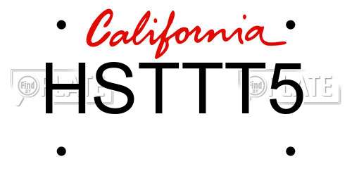 HSTTT5 California License Plate