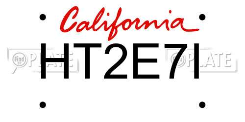 HT2E7I California License Plate