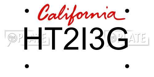 HT2I3G California License Plate