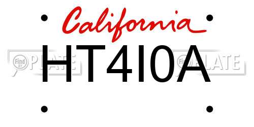 HT4I0A California License Plate