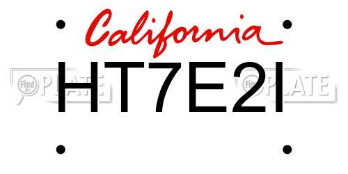 HT7E2I California License Plate