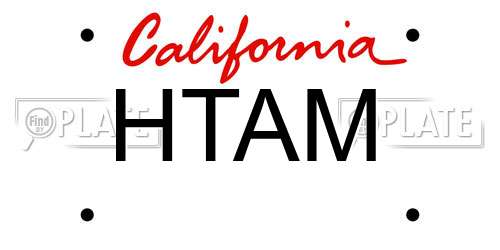 HTAM California License Plate