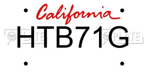 HTB71G California License Plate
