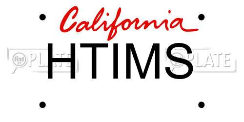HTIMS California License Plate