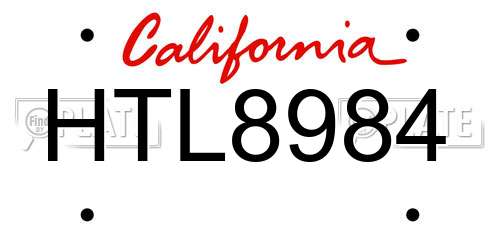 HTL8984 California License Plate