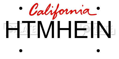 HTMHEIN California License Plate