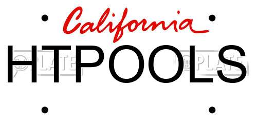 HTPOOLS California License Plate