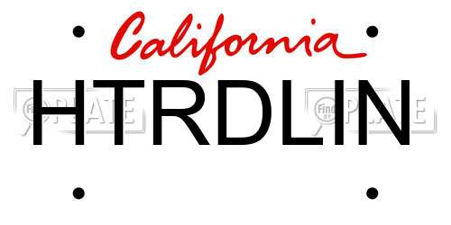 HTRDLIN California License Plate