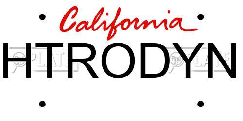 HTRODYN California License Plate