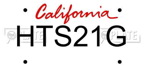 HTS21G California License Plate