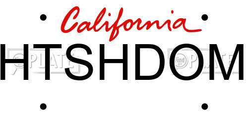 HTSHDOM California License Plate