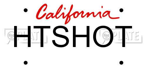HTSHOT California License Plate