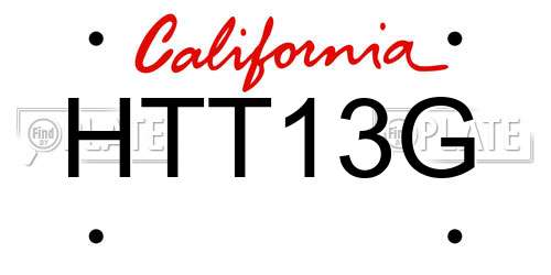 HTT13G California License Plate