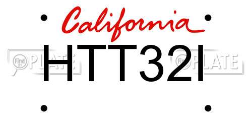 HTT32I California License Plate