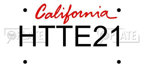 HTTE21 California License Plate
