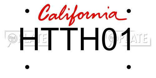 HTTH01 California License Plate