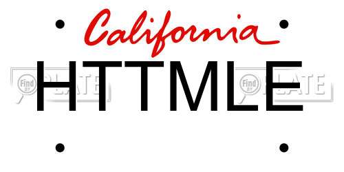 HTTMLE California License Plate