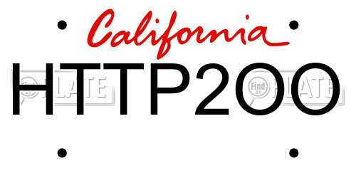 HTTP2OO California License Plate