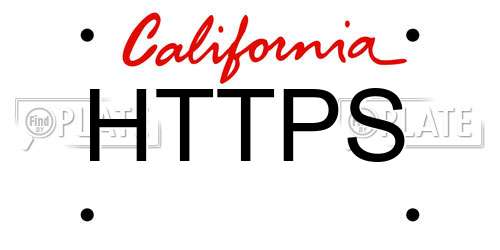 HTTPS California License Plate