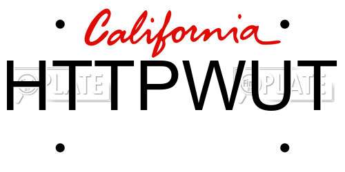 HTTPWUT California License Plate