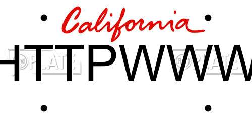 HTTPWWW California License Plate