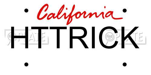 HTTRICK California License Plate