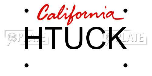 HTUCK California License Plate