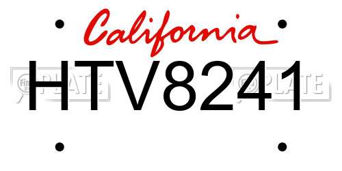 HTV8241 California License Plate