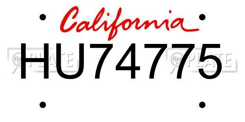 HU74775 California License Plate