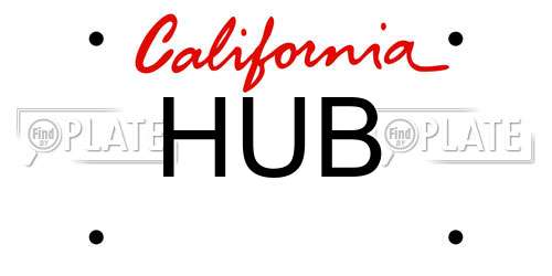 HUB California License Plate