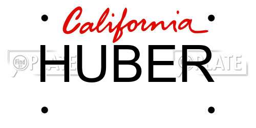 HUBER California License Plate