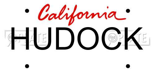 HUDOCK California License Plate