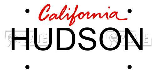 HUDSON California License Plate