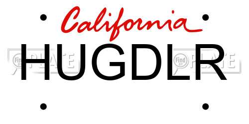 HUGDLR California License Plate