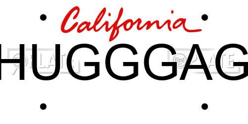 HUGGGAG California License Plate