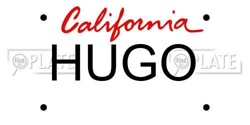 HUGO California License Plate