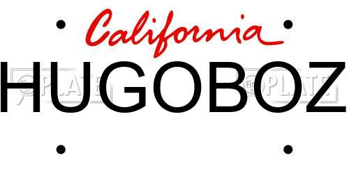 HUGOBOZ California License Plate