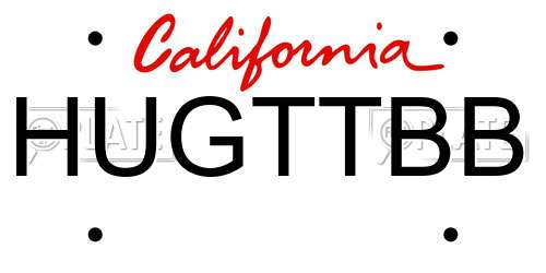 HUGTTBB California License Plate