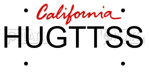 HUGTTSS California License Plate